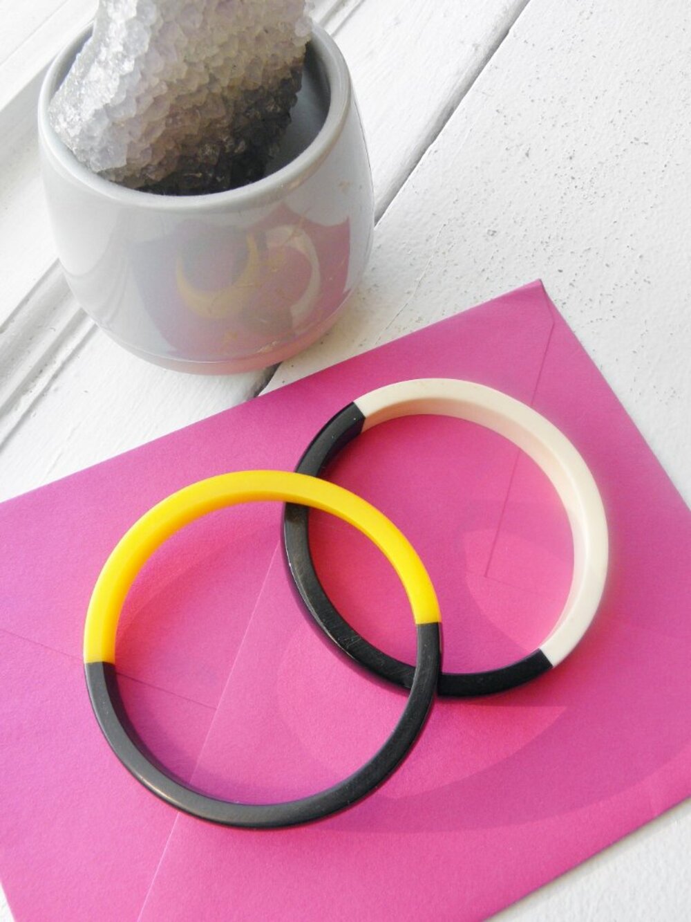 New Acrylic bangle 2 colors Set